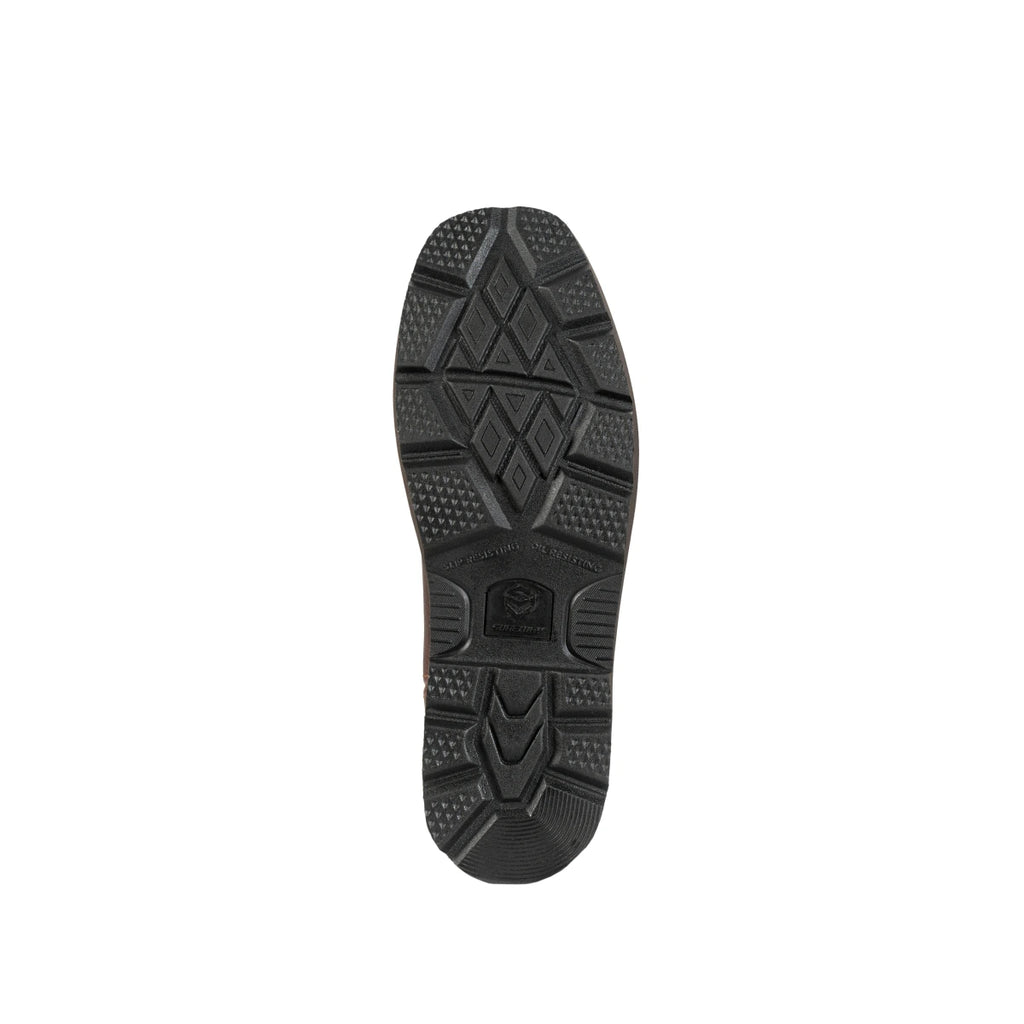 Outsole tread of brown Western work boot