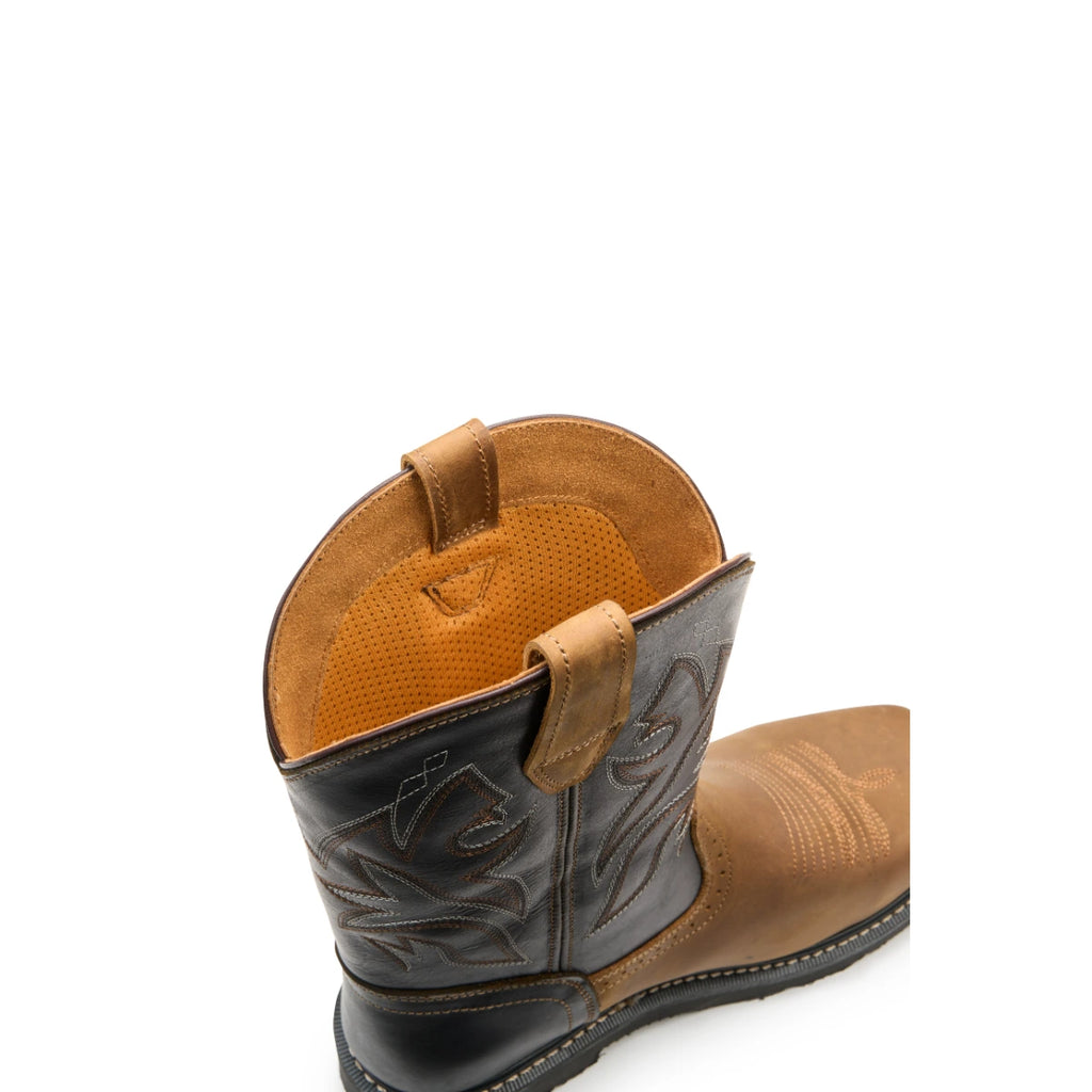 Angled view of the SUREWAY 1005 Western boot's shaft and upper