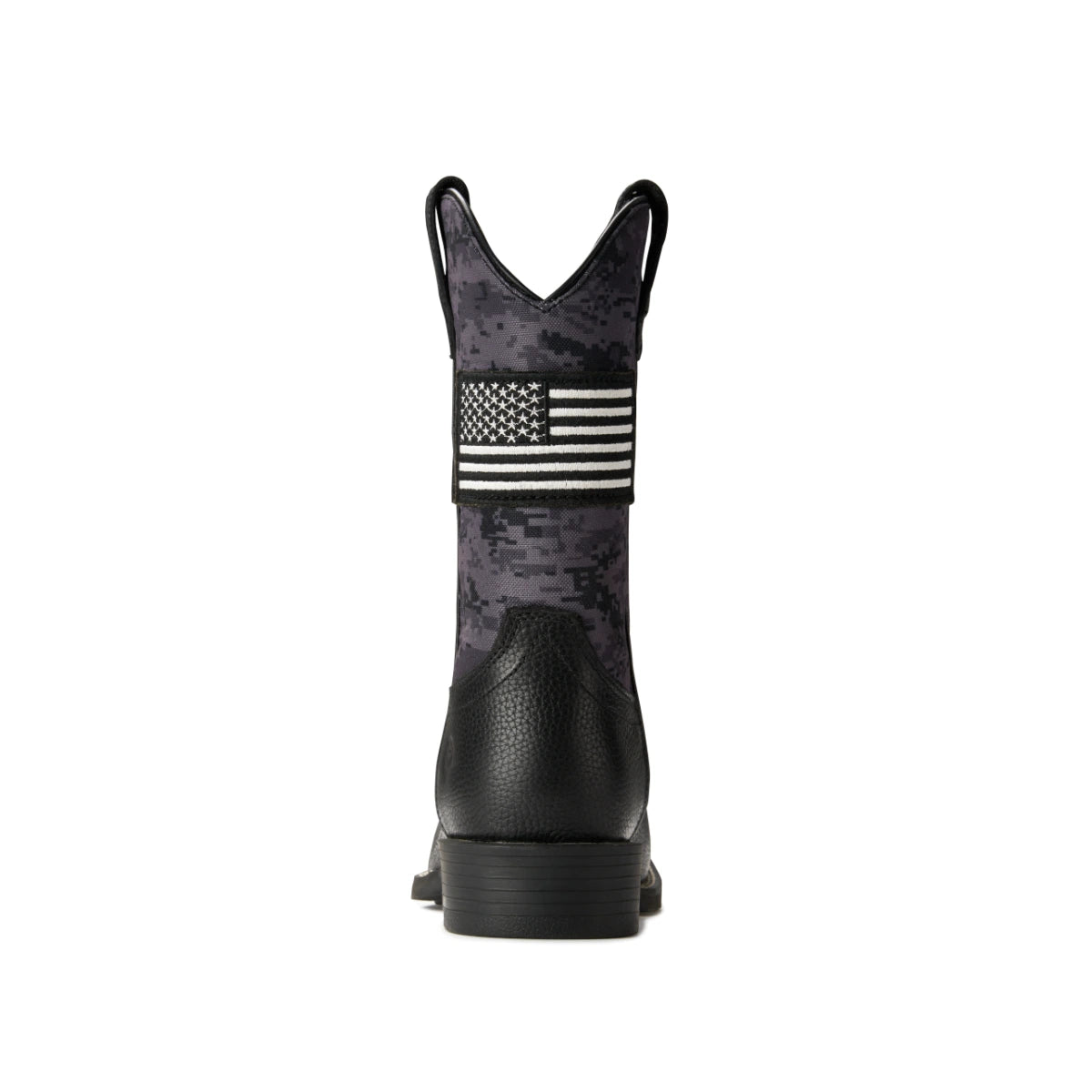 Rear view of the SUREWAY 1006 black pattern Western boot
