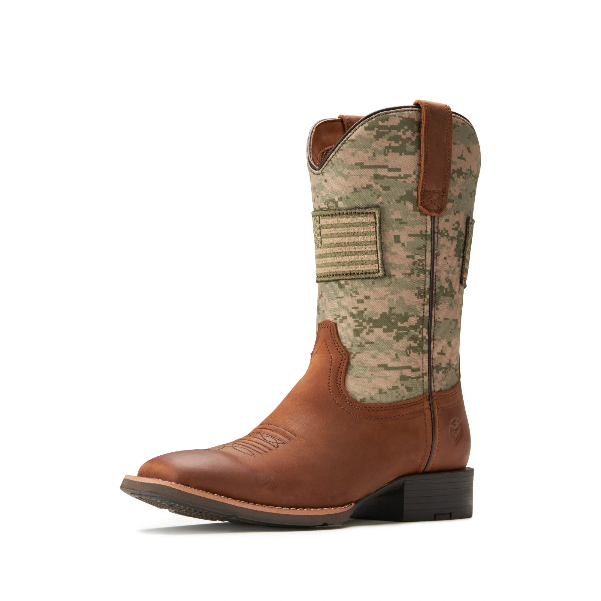 Side view of the SUREWAY 1006 mocha pattern Western boot