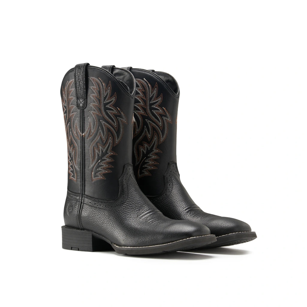 SUREWAY 1009 black Western boots, pair shown from the front