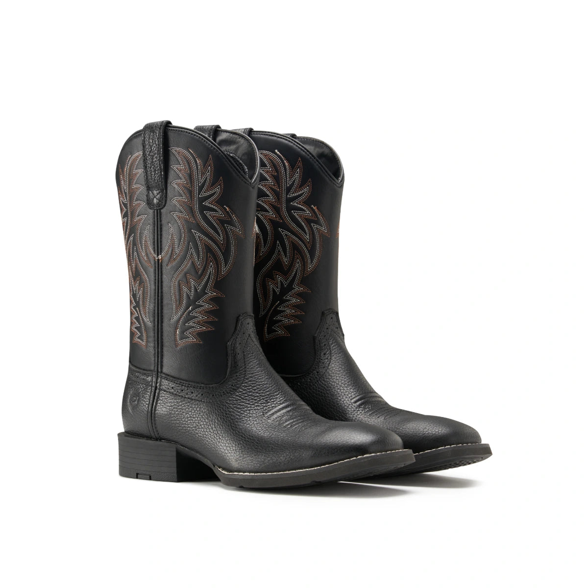 SUREWAY 1009 black Western boots, pair shown from the front