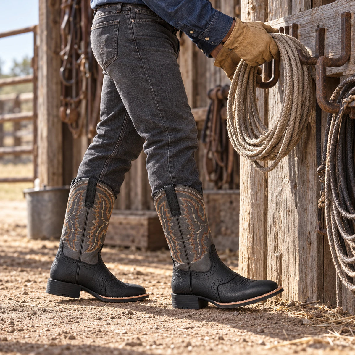 SUREWAY 1010 Men’s 10 Inch Soft Toe Western Work Boots — detail image 3
