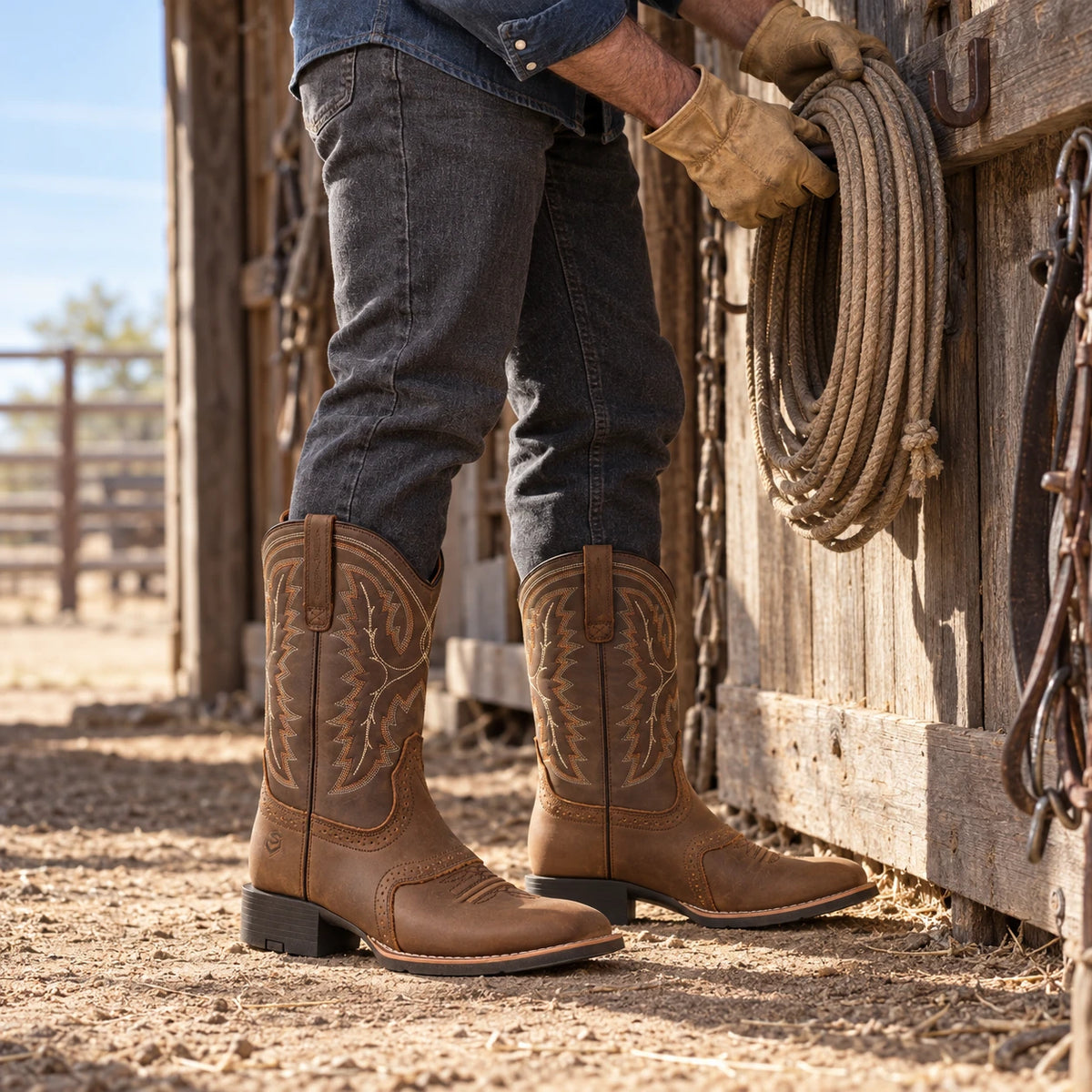 SUREWAY 1010 Men’s 10 Inch Soft Toe Western Work Boots — detail image 1