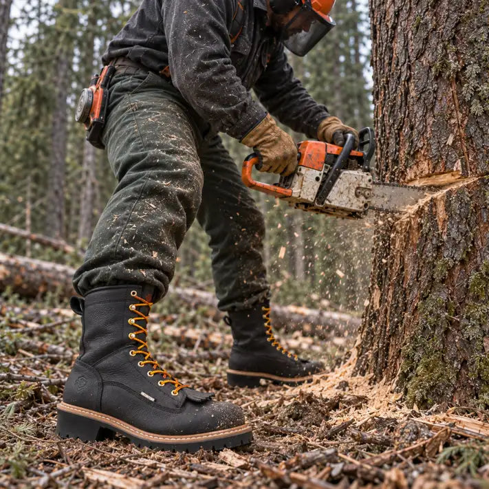 SUREWAY Men’s 1020 S WP 10-Inch Waterproof Steel Toe Logger Boots — detail image 2