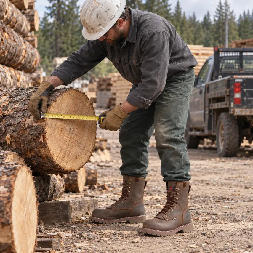 SUREWAY Men’s 1021 S WP 10-Inch Waterproof Steel Toe Logger Boots — detail image 1