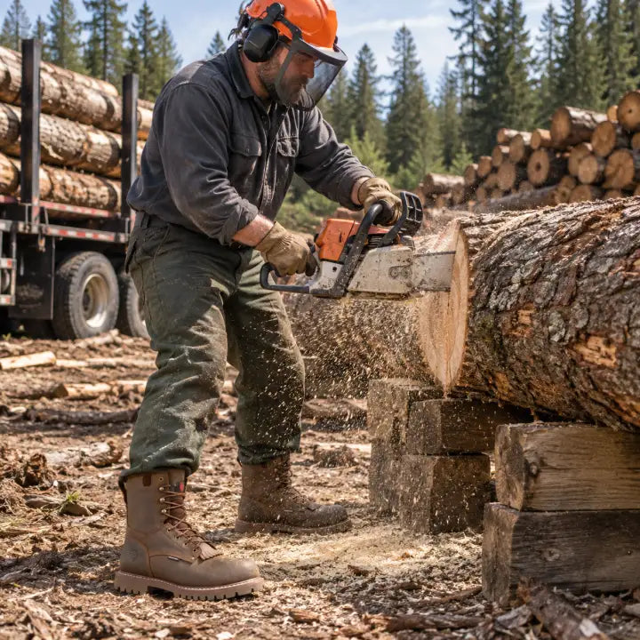 SUREWAY Men’s 1021 S WP 10-Inch Waterproof Steel Toe Logger Boots — detail image 3