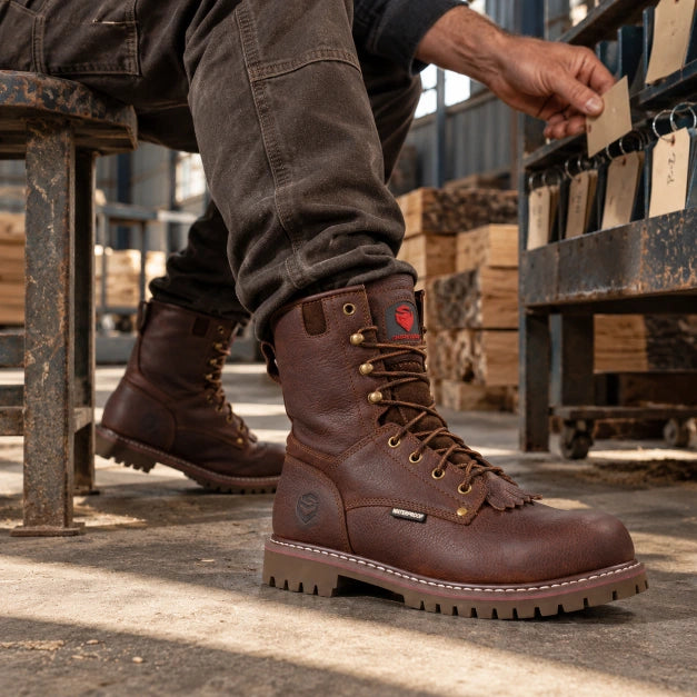 SUREWAY Men’s 1021 S WP 10-Inch Waterproof Steel Toe Logger Boots — detail image 2