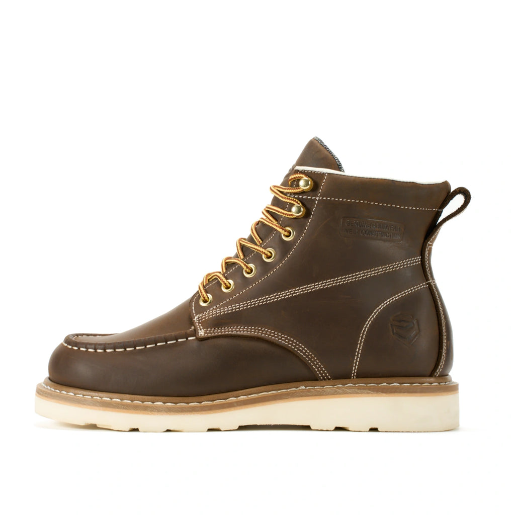 SUREWAY N603M 6-Inch Men’s Leather Moc Toe Work Boots – Goodyear Welt
