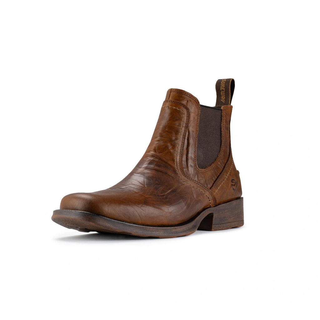 SUREWAY N608 Men’s 6-Inch Leather Chelsea Boots