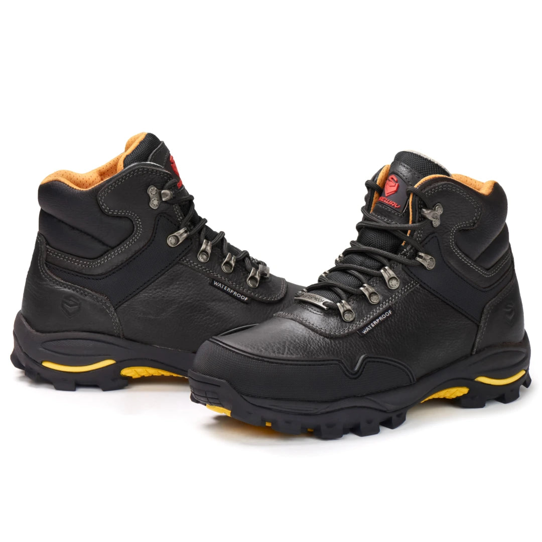 Pair of SUREWAY 618 men's black waterproof work boots