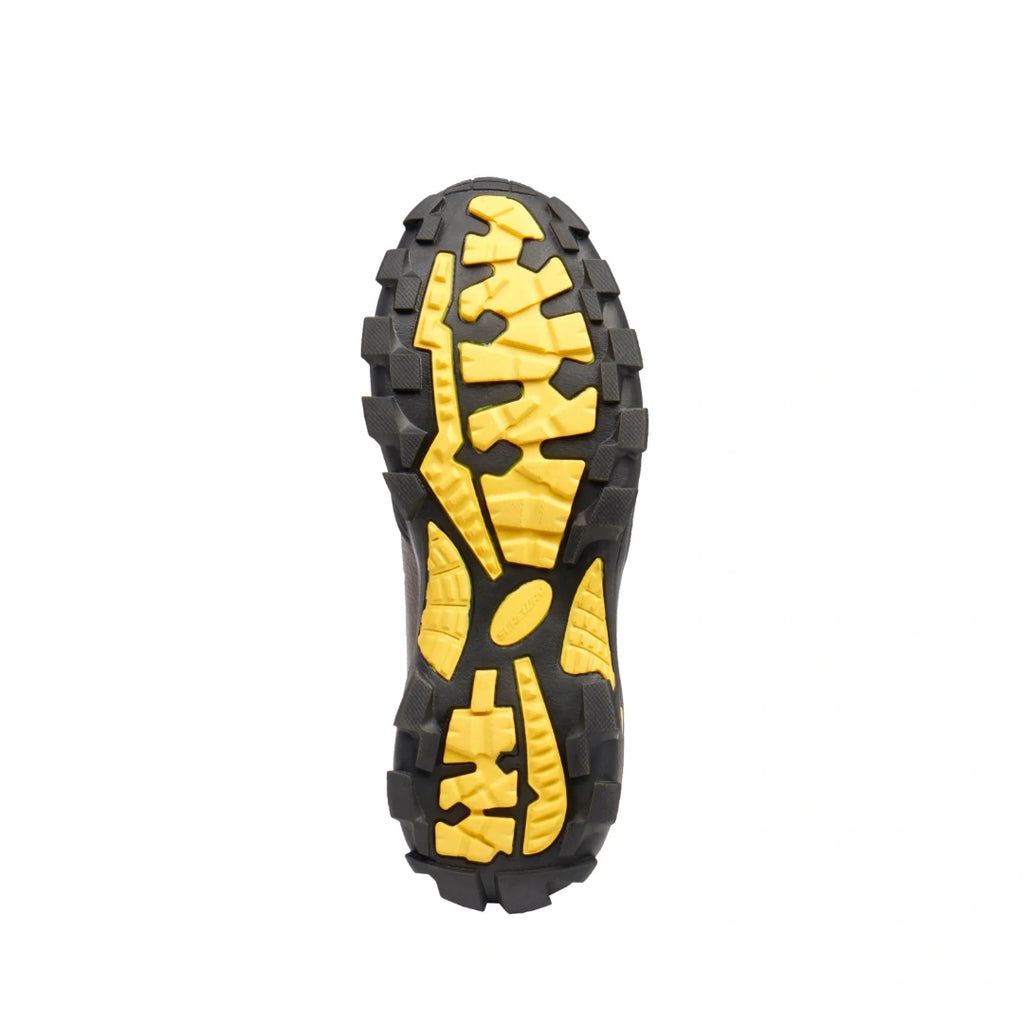SUREWAY 618 work boot outsole with a black and yellow lug tread pattern