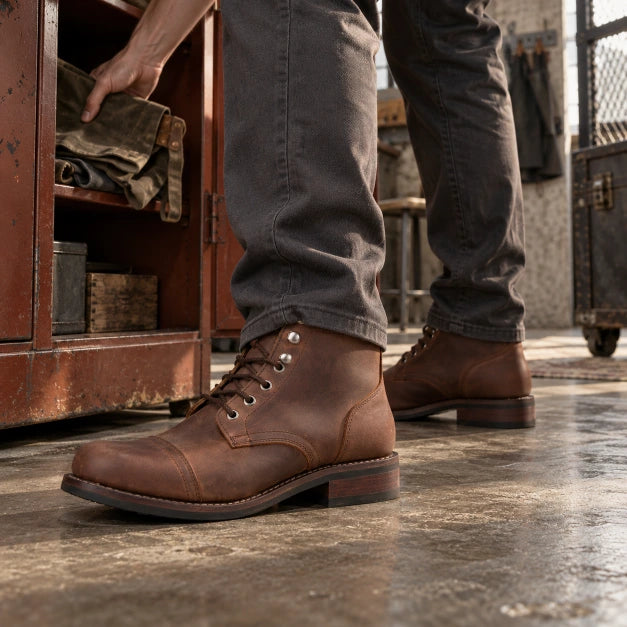 SUREWAY 623 Men’s 6-Inch Goodyear Welt Leather Lace-Up Boots — detail image 3