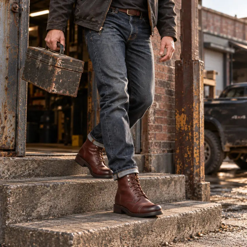 SUREWAY 623 Men’s 6-Inch Goodyear Welt Leather Lace-Up Boots — detail image 2