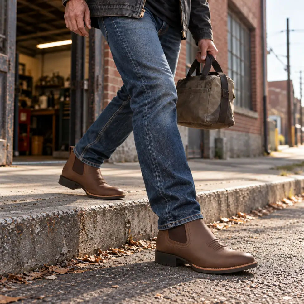 SUREWAY 628 Men’s 6 Inch Western Chelsea Casual Boots — detail image 2