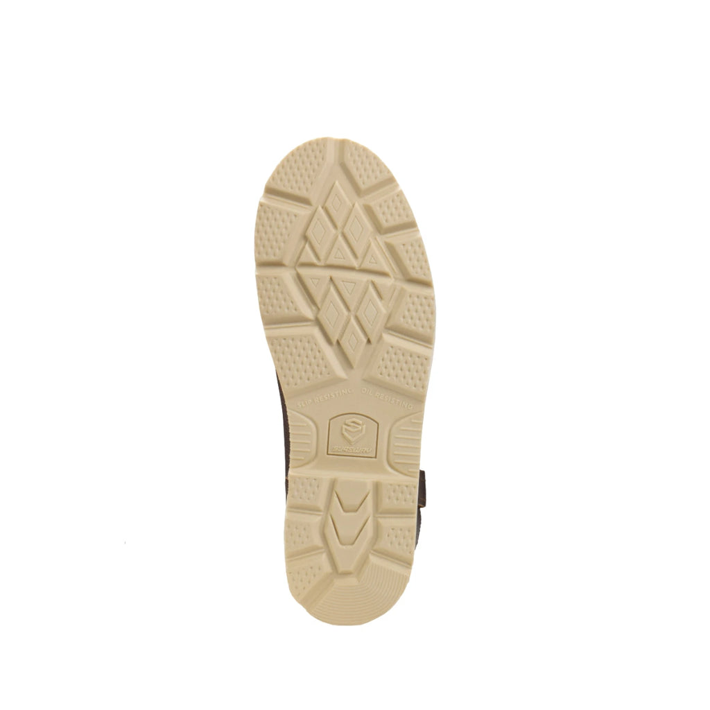 Bottom view of a SUREWAY 65102 Western boot sole showing the beige tread pattern.
