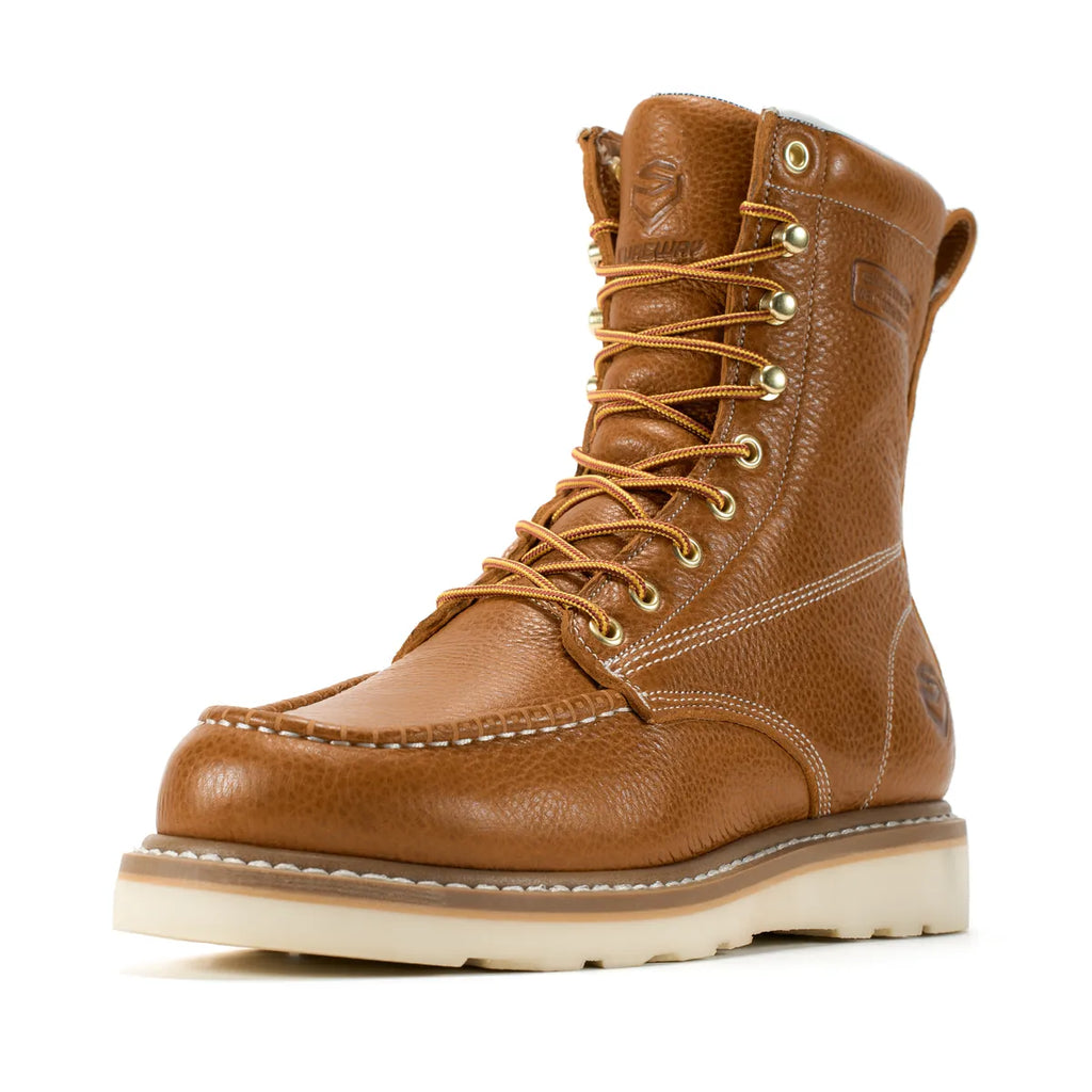 SUREWAY N803M Men’s 8-Inch Moc Toe Work Boots – Goodyear Welt