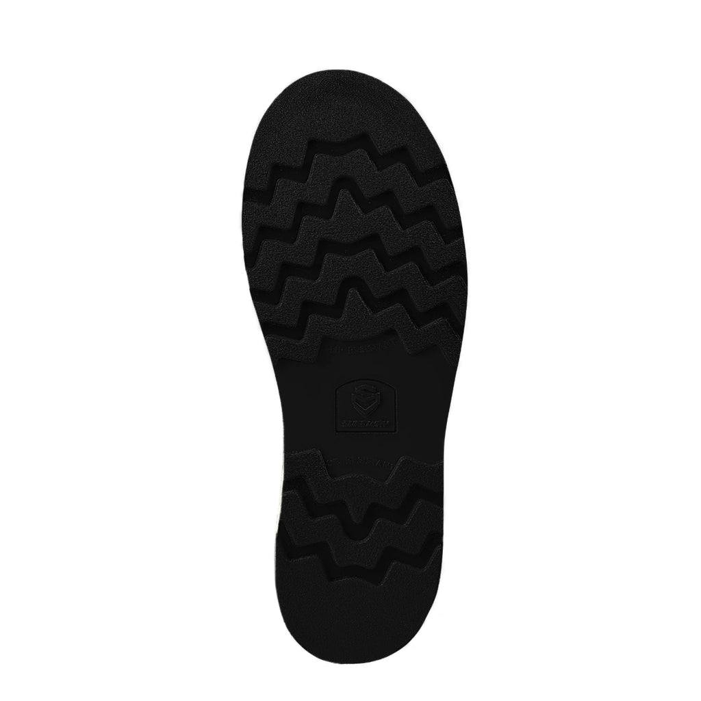 Close-up of the black slip-resistant outsole on the SUREWAY N607 work boot