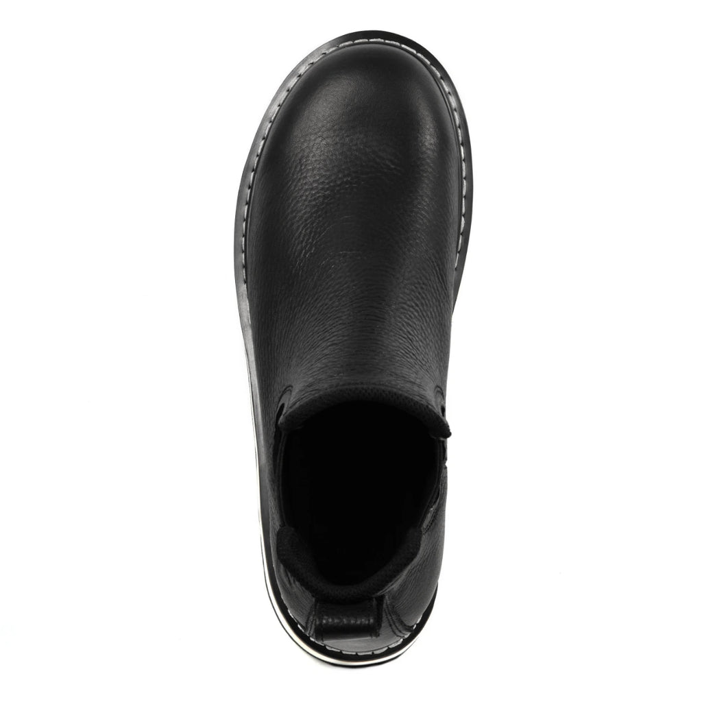 Top view of the SUREWAY N607 black leather Chelsea work boot