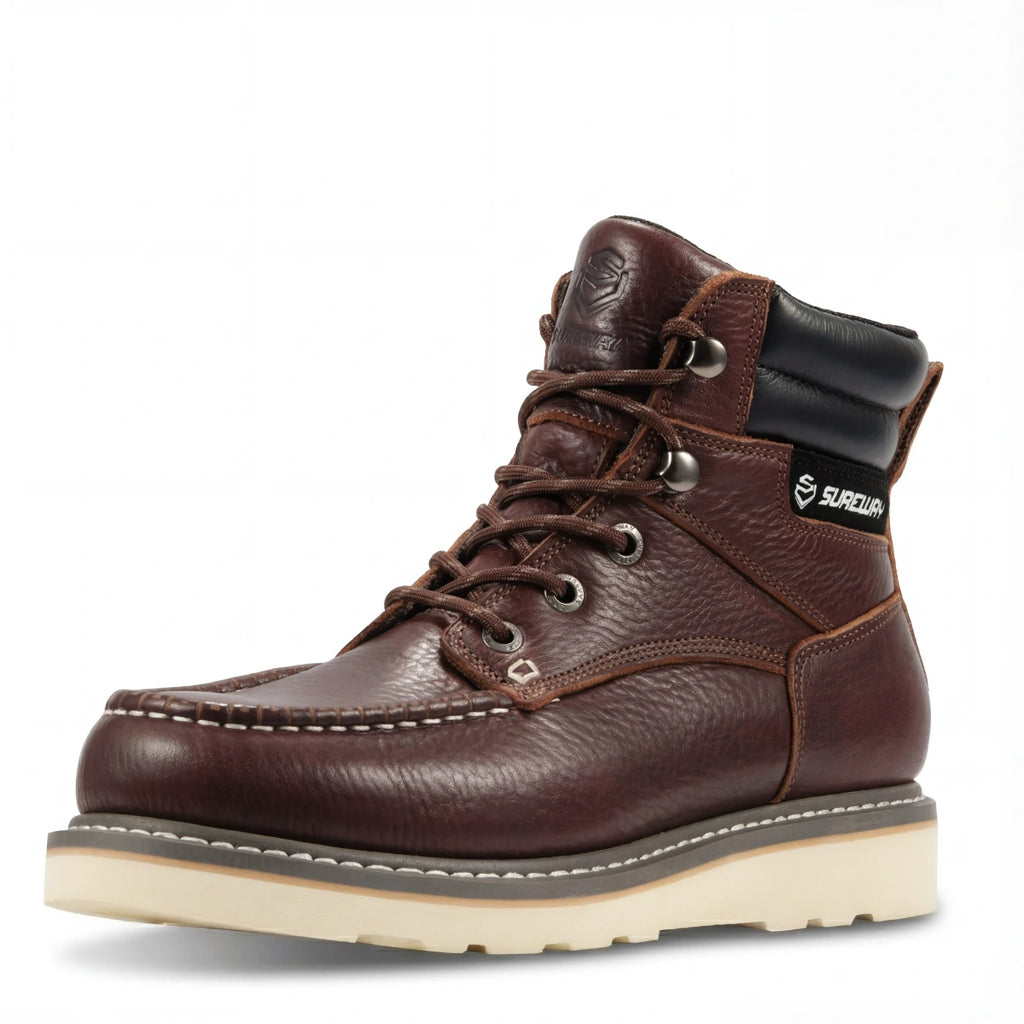 Botas de trabajo para hombre SUREWAY N619 con construcción Goodyear Welt y refuerzo de acero