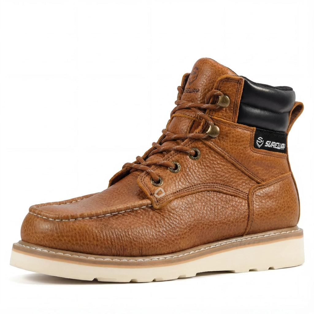 Botas de trabajo para hombre SUREWAY N619 con construcción Goodyear Welt y refuerzo de acero