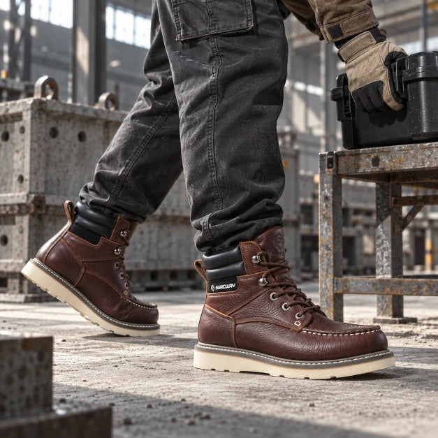 Botas de trabajo para hombre SUREWAY N619 con construcción Goodyear Welt y refuerzo de acero — detail image 2