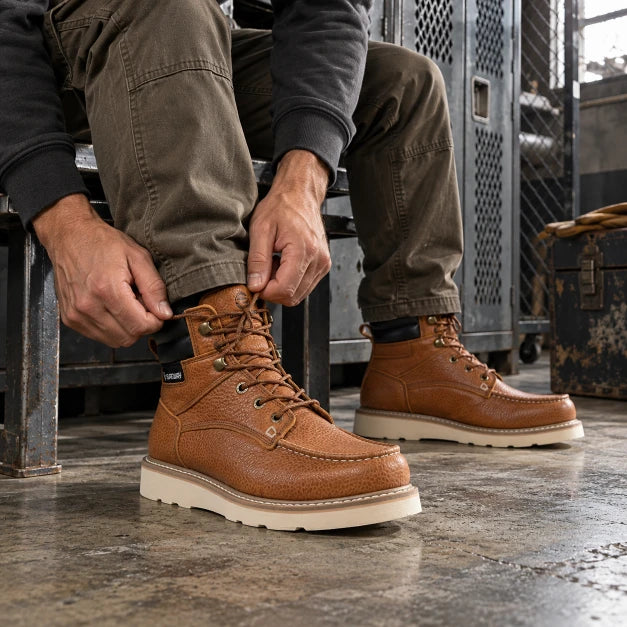 Botas de trabajo para hombre SUREWAY N619 con construcción Goodyear Welt y refuerzo de acero — detail image 3