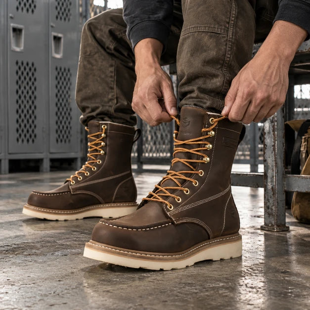 SUREWAY N803M Men’s 8-Inch Moc Toe Work Boots – Goodyear Welt — detail image 3