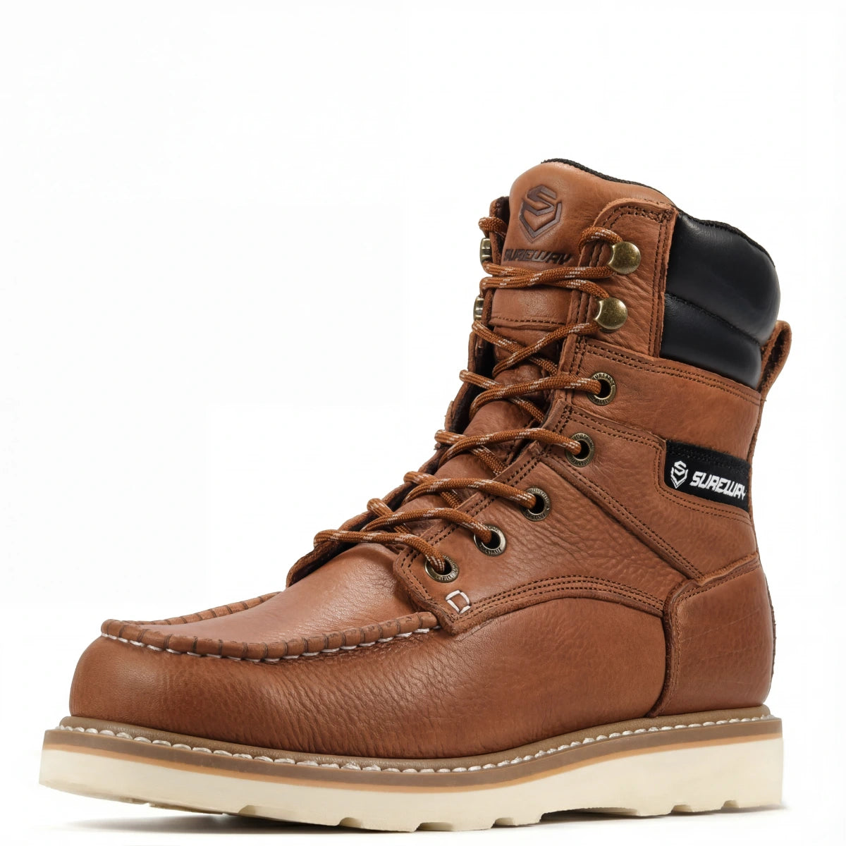 SUREWAY N819 Men’s 8 Inch Goodyear Welt Work Boots with Steel Shank