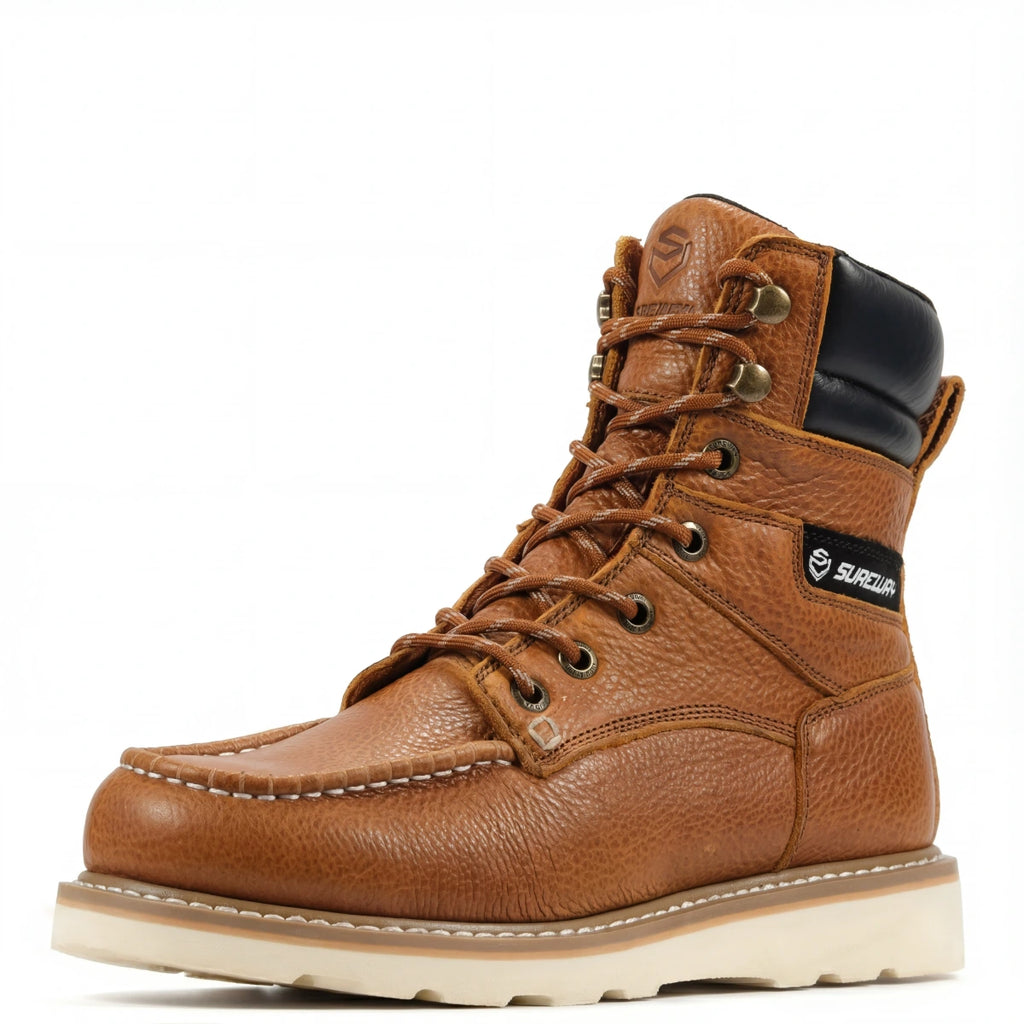 SUREWAY N819 Men’s 8 Inch Goodyear Welt Work Boots with Steel Shank