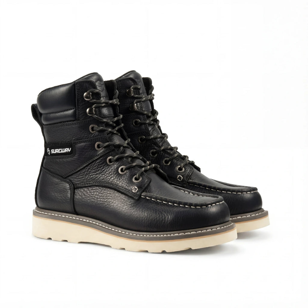 SUREWAY N819 Men’s 8 Inch Goodyear Welt Work Boots with Steel Shank