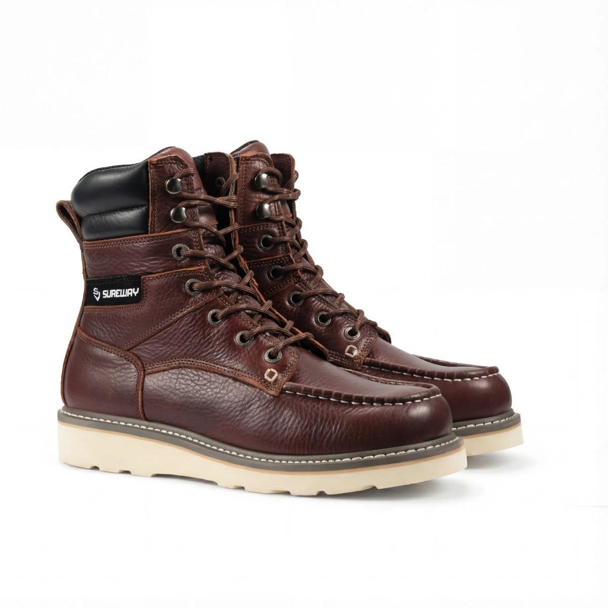 SUREWAY N819 Men’s 8 Inch Goodyear Welt Work Boots with Steel Shank