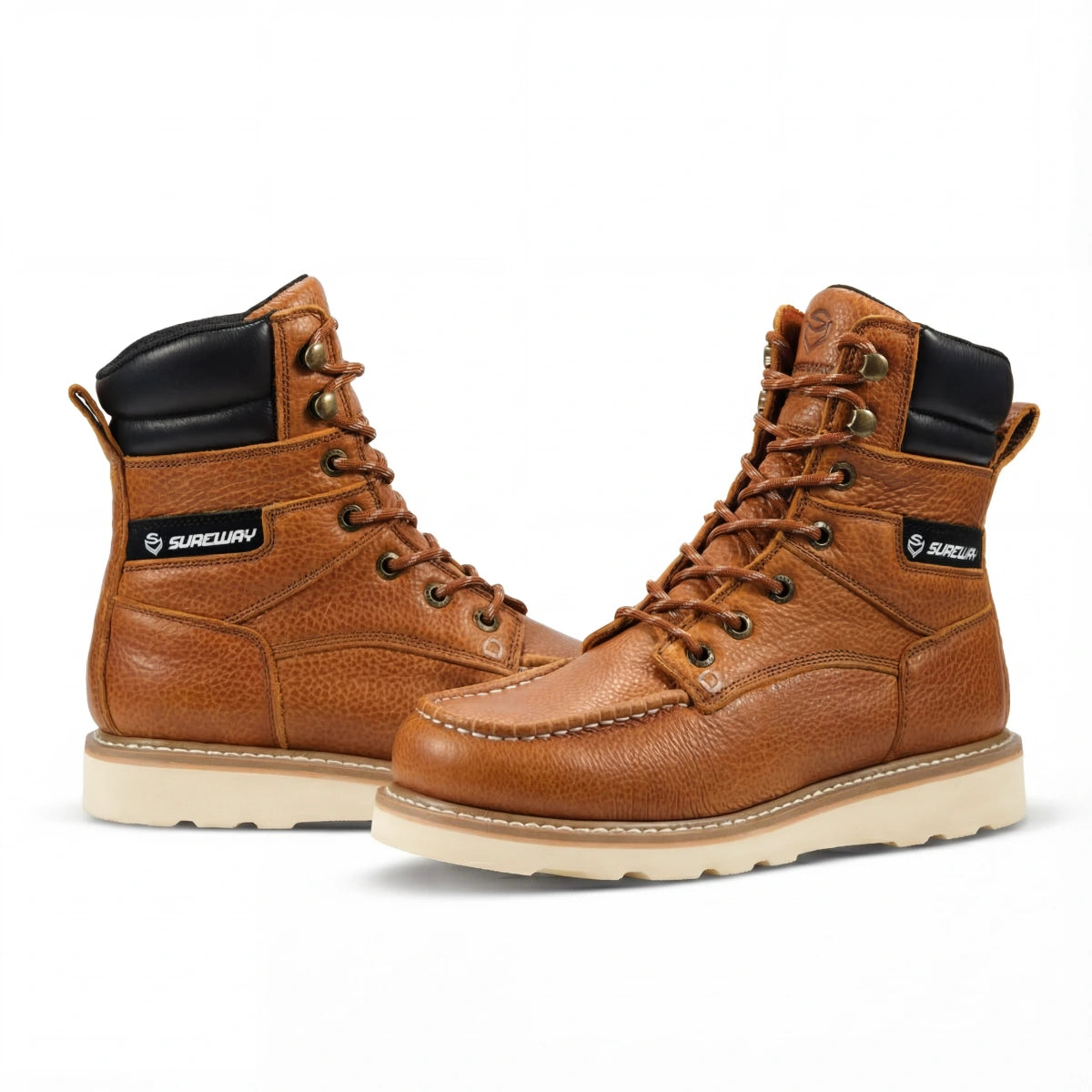 SUREWAY N819 Men’s 8 Inch Goodyear Welt Work Boots with Steel Shank