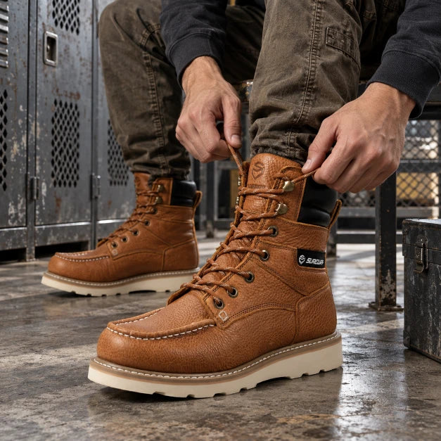 SUREWAY N819 Men’s 8 Inch Goodyear Welt Work Boots with Steel Shank — detail image 3